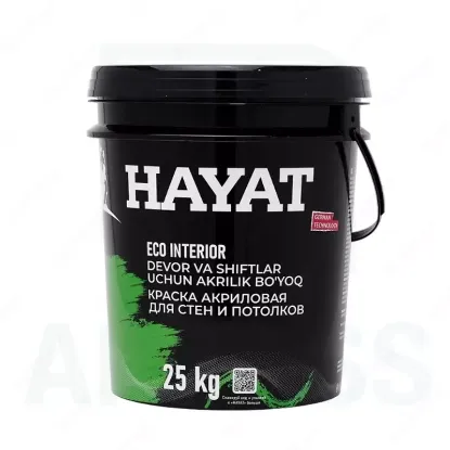 водно-дисперсионная краска HAYAT ECO INTERIOR (25 KG) rasm