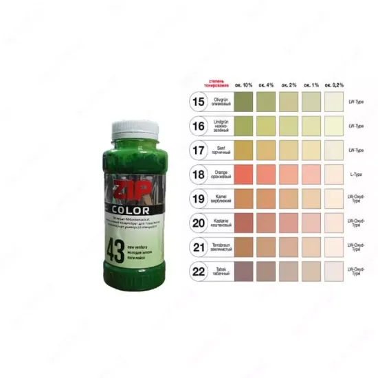 Колер ZIP COLOR (оттенки 15-22 ), 200 мл — универсальный пигментный концентрат, rasm