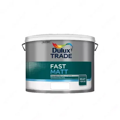 Изображение Dulux Trade Fast Matt White Light Base (10 л) — водоэмульсионная матовая краска с низким