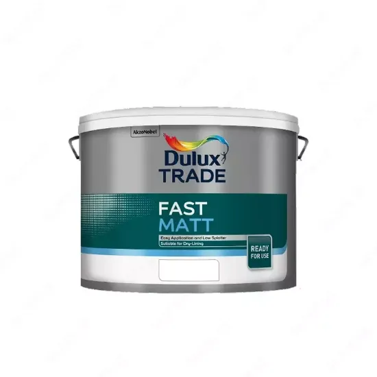 Dulux Trade Fast Matt White Light Base (10 л) — водоэмульсионная матовая краска с низким rasm
