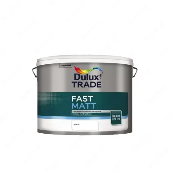Dulux Trade Fast Matt White (10 л) — водоэмульсионная матовая краска с низким блеском, rasm