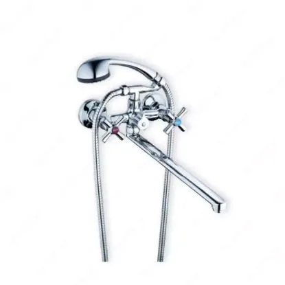 Смеситель DMT7-B722— это двухвентильный смеситель для ванны с поворотным изливом, rasm