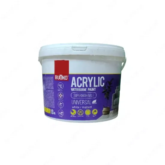Buono Acrylic Waterborne Paint 10 кг (матовая белая) rasm