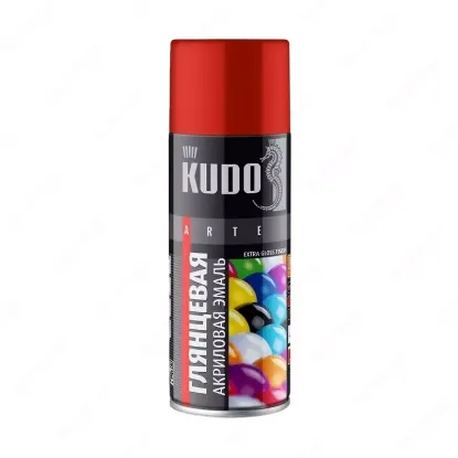 KUDO глянцевая акриловая эмаль красная gloss clear finish 520 мл. rasm