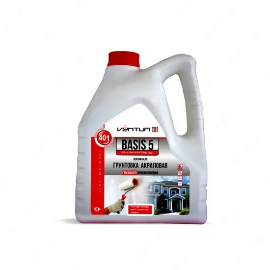 Изображение Акриловая грунтовка Ventum Basis 1/5 (5 кг)