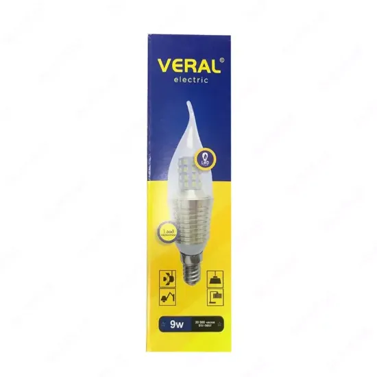 Лампа VERAL LED QANDIL E14-9W 6000K 220-240VAC rasm