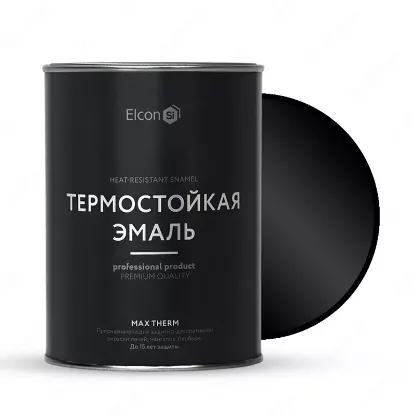 Термостойкая универсальная эмаль Elcon Max Therm 0.8 кг Черная rasm