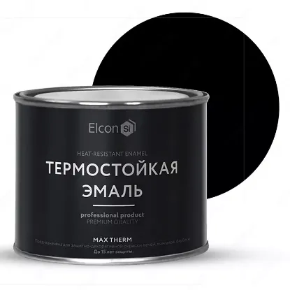 Термостойкая универсальная эмаль "Elcon" max therm 0.4 кг черная rasm