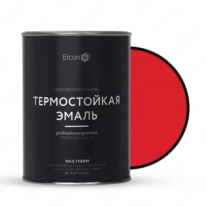 Термостойкая универсальная эмаль "Elcon" Max Therm, 0.8 кг (Красная). rasm
