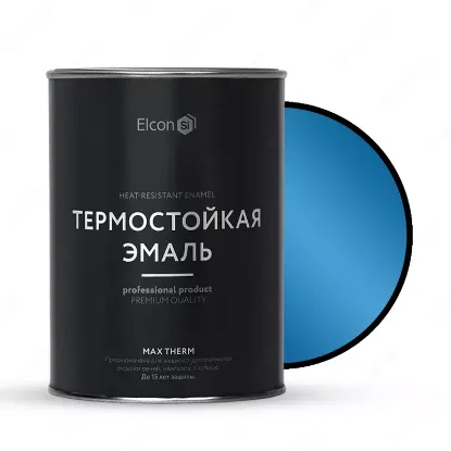 Термостойкая универсальная эмаль "Elcon" max therm, 0.8 кг синяя rasm