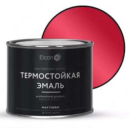 Термостойкая универсальная эмаль "Elcon" max therm, 0.4 кг ярко-красная rasm