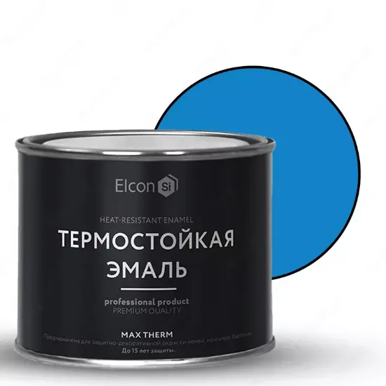Термостойкая универсальная эмаль "Elcon" Max Therm, 0.4 кг (Синяя). rasm