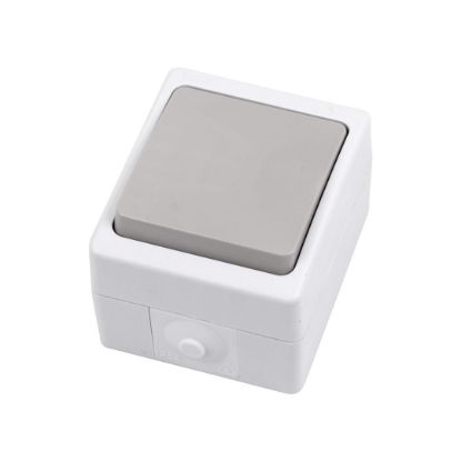 Изображение Выключатель одноклавишный для открытой установки Lezard IP54, белый.