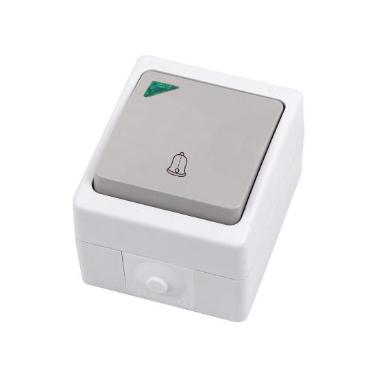 Кнопка вызова с подсветкой для открытой установки Lezard IP54, белый rasm