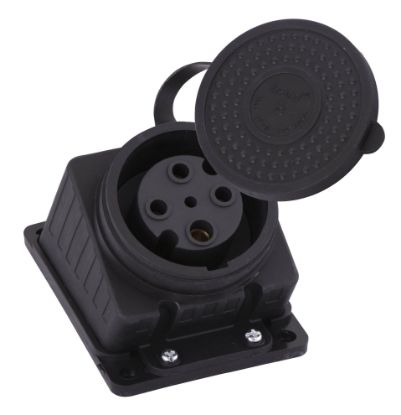 Изображение Розетка наружной установки наклонная трехфазная 3Р+Е 3х32А 380V (каучук)