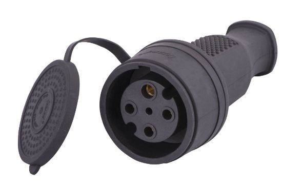 Изображение Штепсельный разъем трехфазный 3Р+Е 3х32А 380V (каучук)