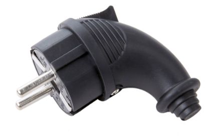 Вилка угловая 2Р+РЕ 1х16А 220-240V (каучук) rasm