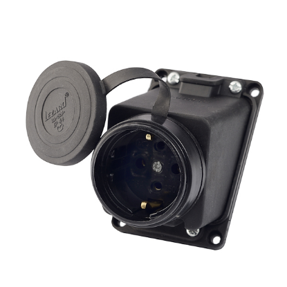 Изображение Розетка наружной уст. накл. с заглушкой 2Р+РЕ 1х16А 220-240V (каучук)