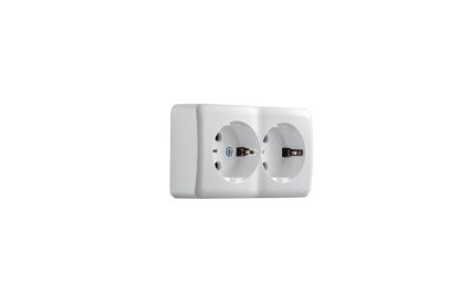Изображение VIOLA Розетка двойная с/з белый