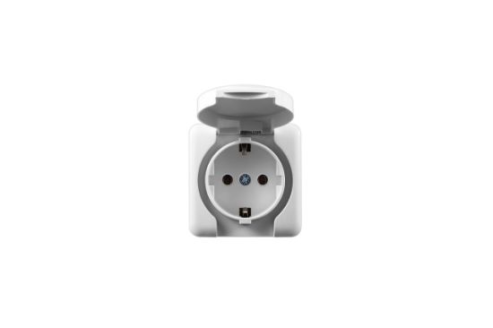 Picture of VIOLA Розетка с/з с крышкой белый