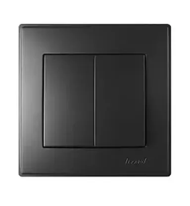 LESYA Выключатель двойной чёрный бархат rasm