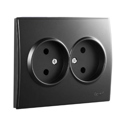 LESYA Розетка двойная б/з бакалит чёрная rasm