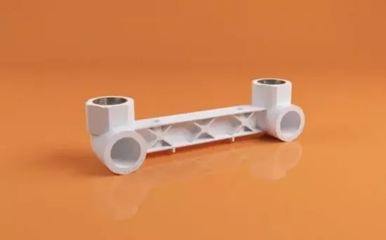 Изображение Двойной отвод с настенным креплением ВР дм 20 1/2