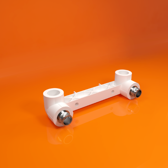 Изображение Двойной отвод с креплением Н/Р - 25*20