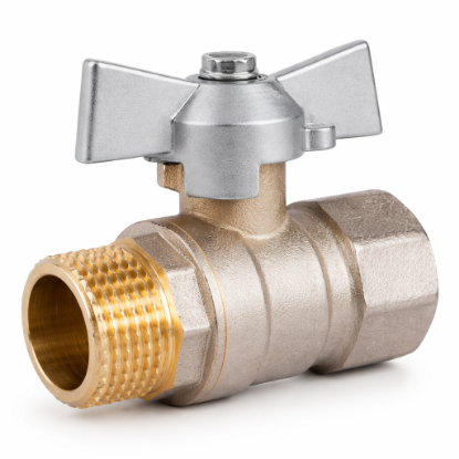 Изображение 10-06631  3/4" Латунный шаровой кран разъёмный ВР-НР (бабочка)