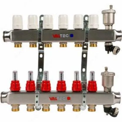 11-03713  3/4"-16mm-3 Коллектор с выходами под 90 град с вентилями (хромированный) rasm