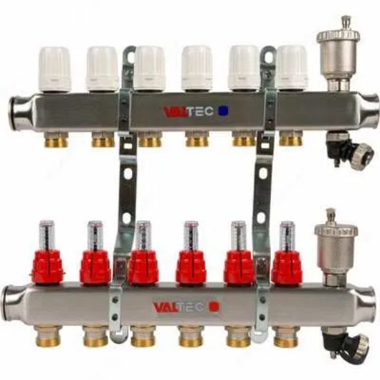 Picture of 3/4"-16mm-3 Коллектор с выходами под 90 град с вентилями (хромированный)