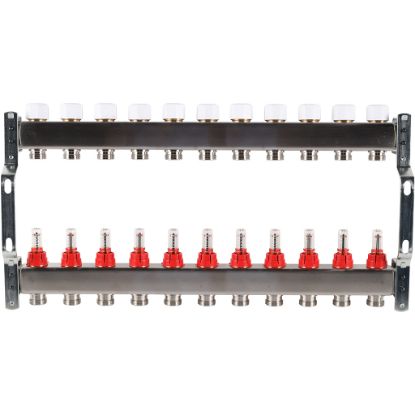 Изображение 11-H2500  1"x3/4"-16mm-8 Коллектор с расходомером (из нержавеющей стали)