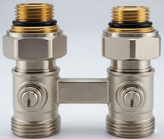 Picture of 1/2" straight brass H-type valve (nickel plated)