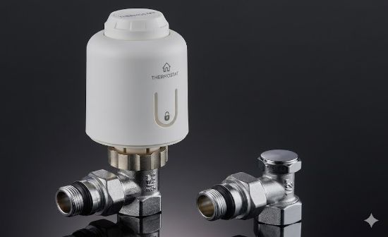 Комплект кранов для радиатора с термоголовкой Н/Р-В/Р (4014-2) L1/2M x 1/2F (Ø 15) (20) rasm
