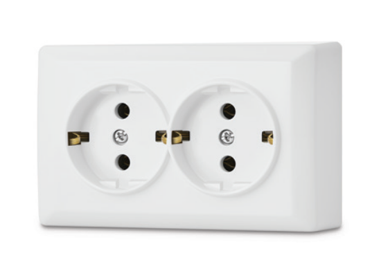 Picture of Vesta Mega Lux Double Electrical Outlet with Shutter