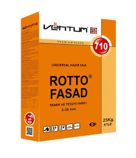 Изображение Цементная шпатлёвка для фасадов Ventum Rotto Fasад Автомат 710 25 кг