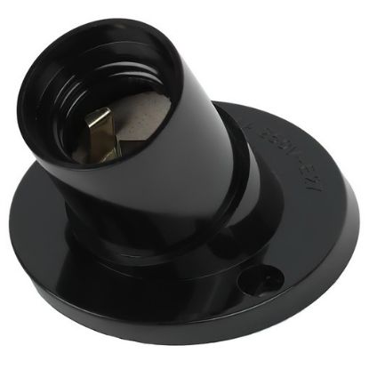 Изображение Патрон карболитовый настенный PRIME E27 (черный, наклонный) - электрический