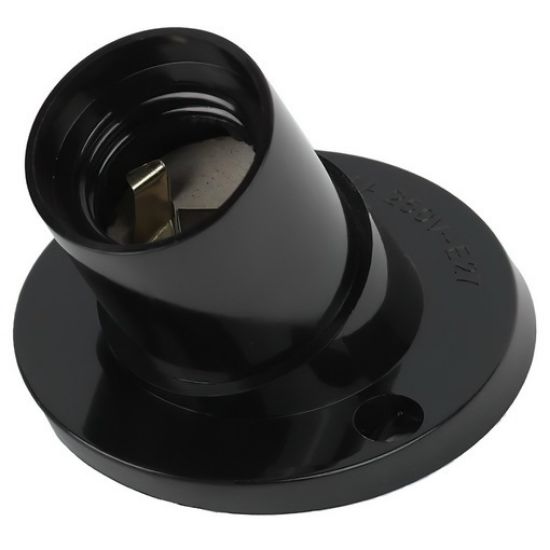 Изображение Патрон карболитовый настенный PRIME E27 (черный, наклонный) - электрический